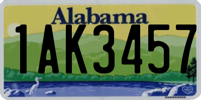 AL license plate 1AK3457