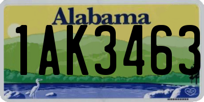 AL license plate 1AK3463