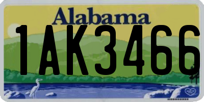 AL license plate 1AK3466