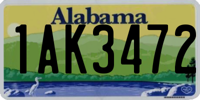 AL license plate 1AK3472