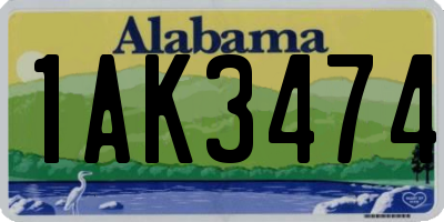 AL license plate 1AK3474