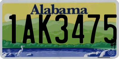 AL license plate 1AK3475