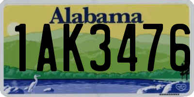 AL license plate 1AK3476