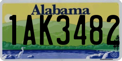 AL license plate 1AK3482