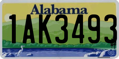 AL license plate 1AK3493