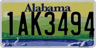 AL license plate 1AK3494