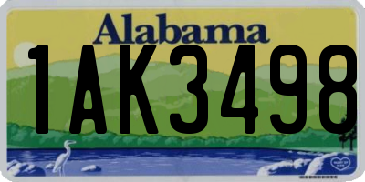 AL license plate 1AK3498