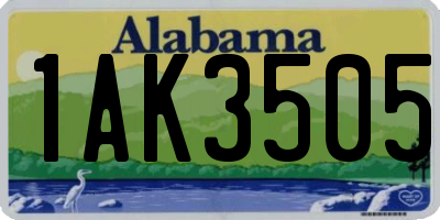 AL license plate 1AK3505