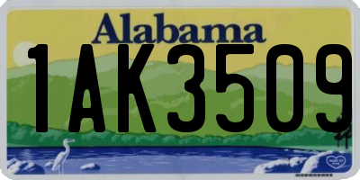 AL license plate 1AK3509
