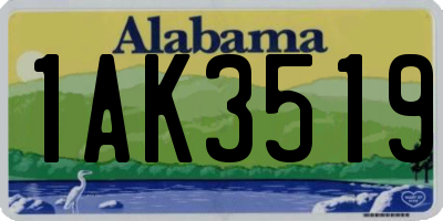 AL license plate 1AK3519
