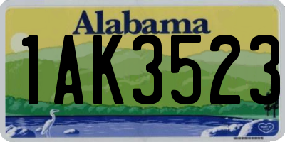 AL license plate 1AK3523