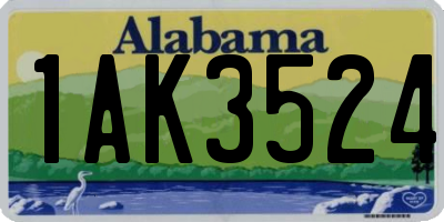 AL license plate 1AK3524
