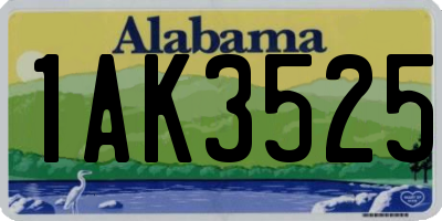AL license plate 1AK3525