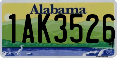 AL license plate 1AK3526
