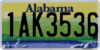 AL license plate 1AK3536