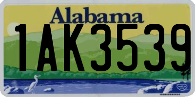 AL license plate 1AK3539