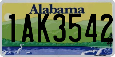 AL license plate 1AK3542