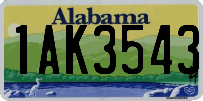 AL license plate 1AK3543