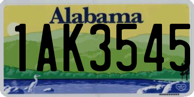AL license plate 1AK3545
