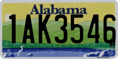 AL license plate 1AK3546