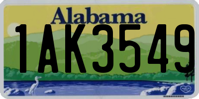 AL license plate 1AK3549