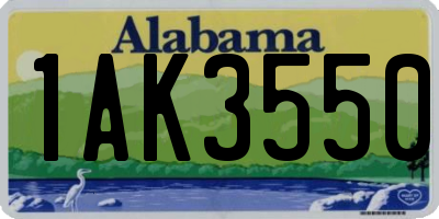 AL license plate 1AK3550