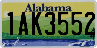AL license plate 1AK3552