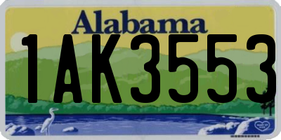 AL license plate 1AK3553