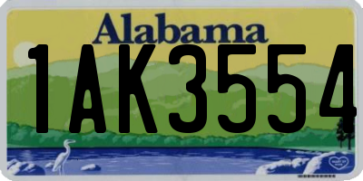 AL license plate 1AK3554