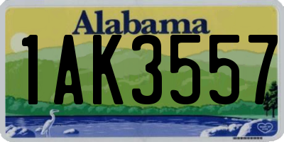 AL license plate 1AK3557