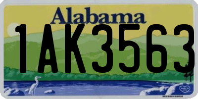 AL license plate 1AK3563