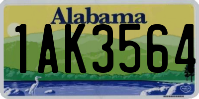 AL license plate 1AK3564
