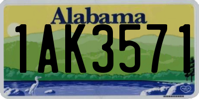 AL license plate 1AK3571