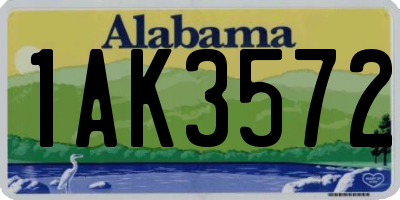 AL license plate 1AK3572