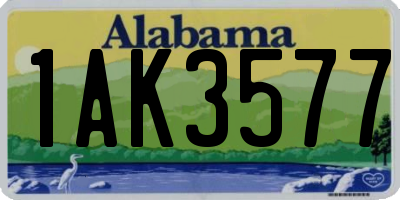 AL license plate 1AK3577