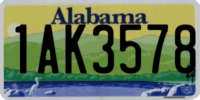 AL license plate 1AK3578