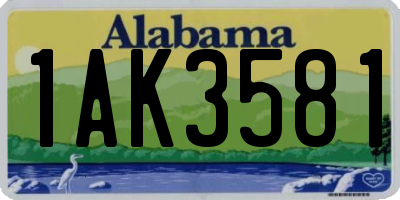 AL license plate 1AK3581
