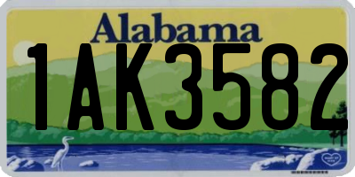 AL license plate 1AK3582