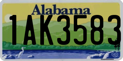 AL license plate 1AK3583