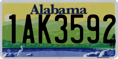 AL license plate 1AK3592