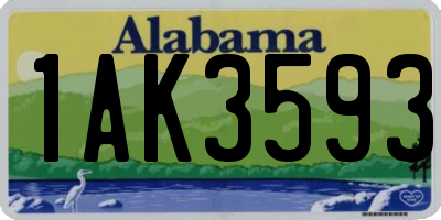 AL license plate 1AK3593