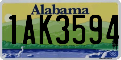 AL license plate 1AK3594