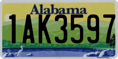 AL license plate 1AK3597
