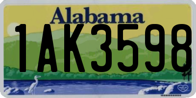 AL license plate 1AK3598