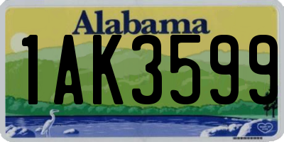 AL license plate 1AK3599