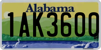 AL license plate 1AK3600