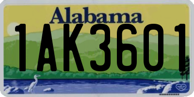 AL license plate 1AK3601