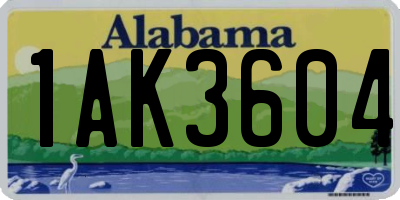 AL license plate 1AK3604
