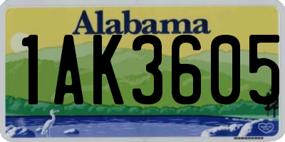 AL license plate 1AK3605