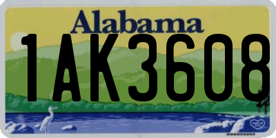 AL license plate 1AK3608